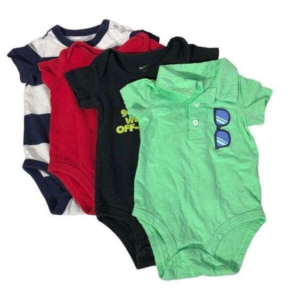 Infant's Cotton Bodysuit Bundle Size 6M months mos lot of 4 one-piece - Picture 1 of 14